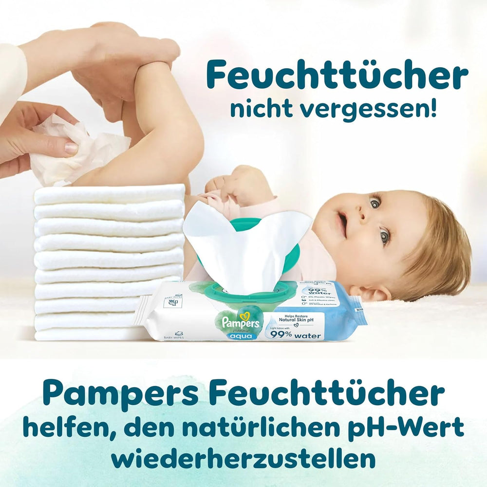 Pampers Harmony Windeln Größe 1, 180 Windeln, 2kg-5kg, sanfter Hautschutz mit 100% Pampers-Schutz