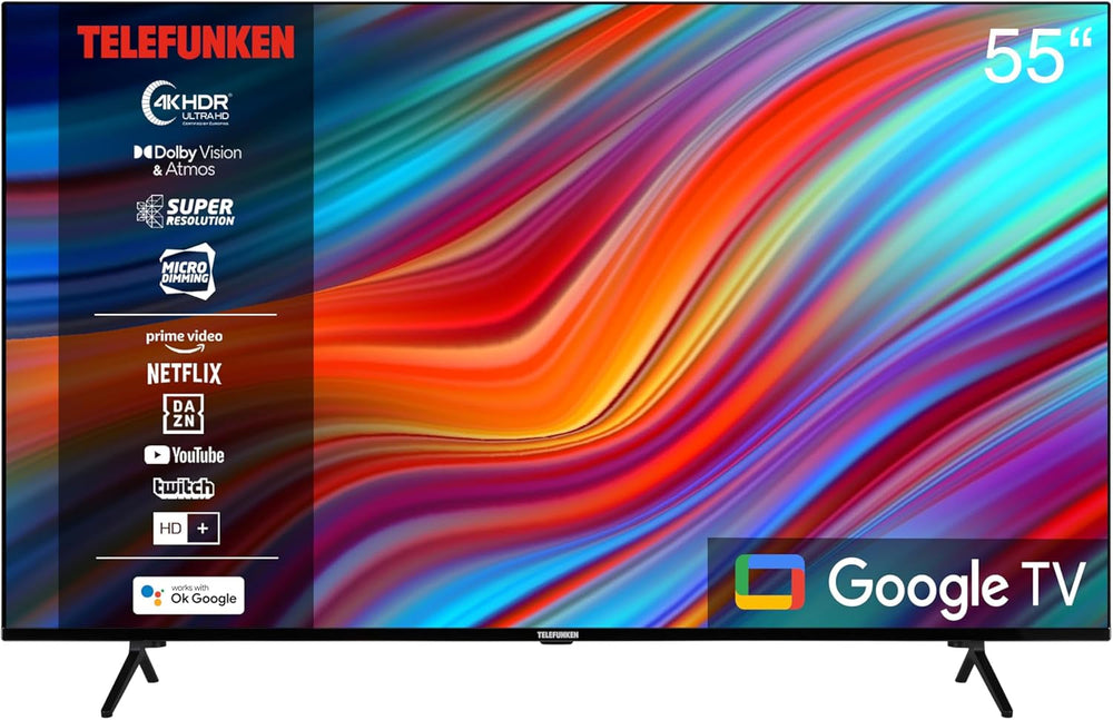 Televizor TELEFUNKEN Android TV de 43 de inci (Smart TV Full HD, HDR, triplu tuner, Bluetooth) XF43AN750M