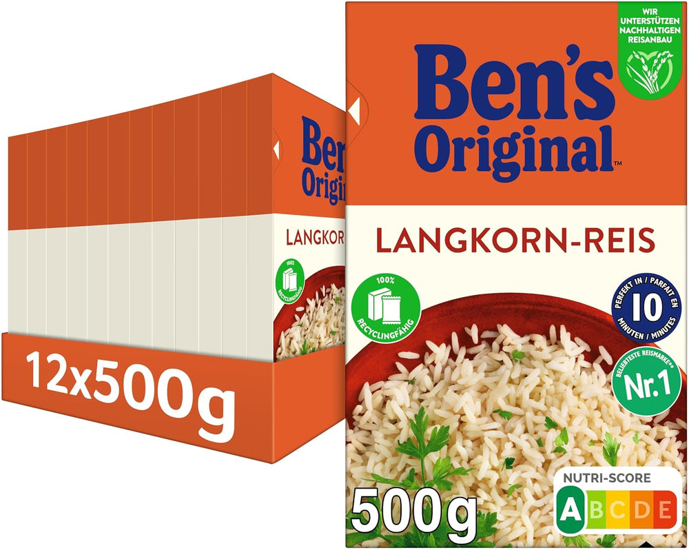BEN'S ORIGINAL™ Langkornreis, im Beutel gekocht, 10 Minuten, 6 x 1 kg