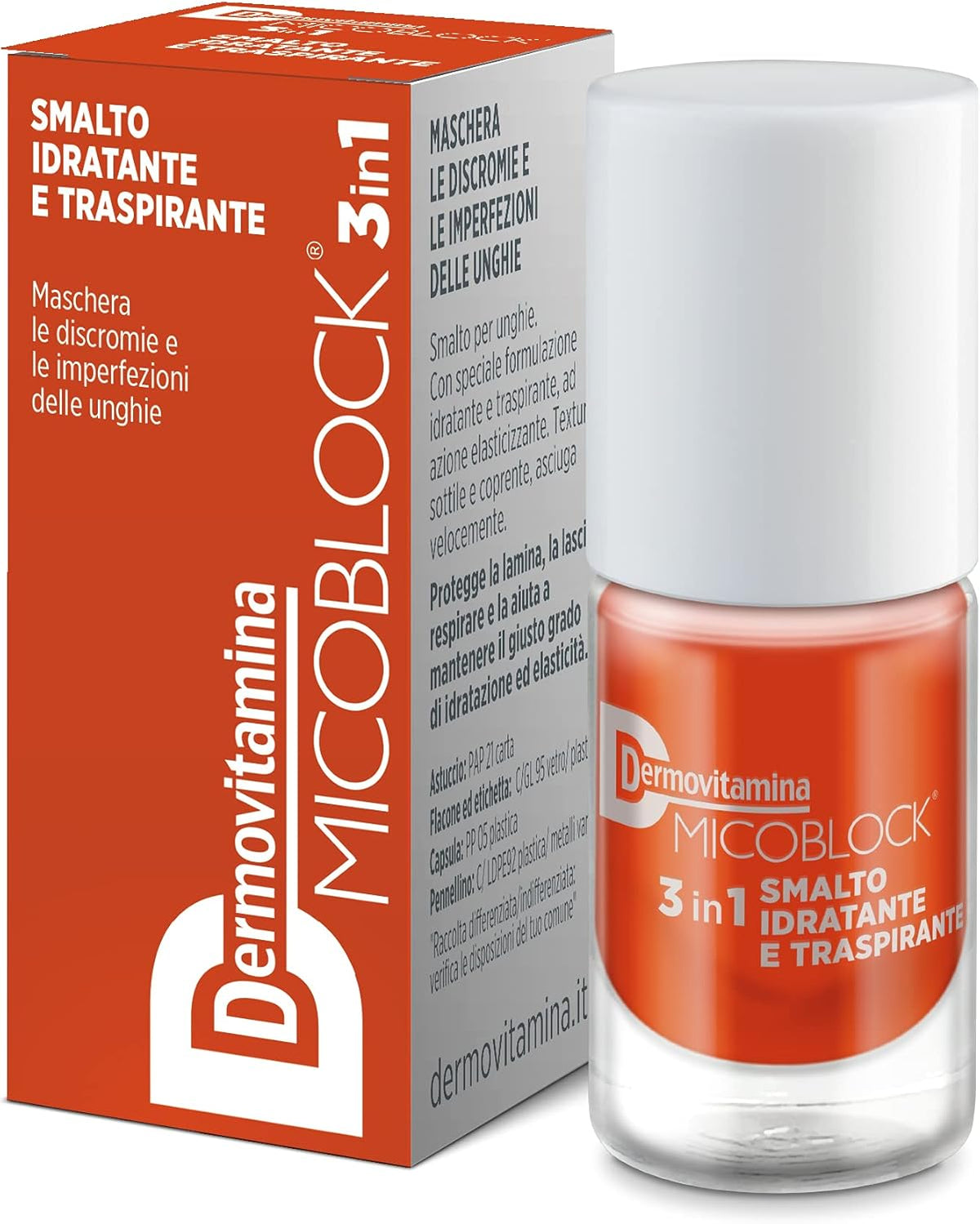 Microblock 3 in 1 Nagelpilz-Nagellack, dunkelorange, Nagelmittel gegen Nagelpilz, 5 ml, 16 Farben