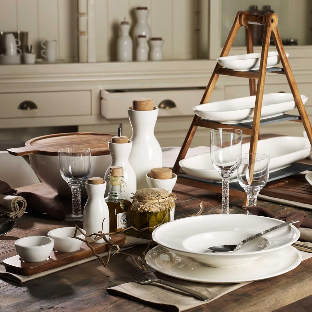 Villeroy & Boch – Artesano Set de veselă 6 piese pentru 2 persoane, alb, rezistent la mașina de spălat vase, rezistent la cuptorul cu microunde, set de veselă, set de farfurii, farfurii de cină, farfurii de mic dejun, farfurii de sumă, porțelan premium