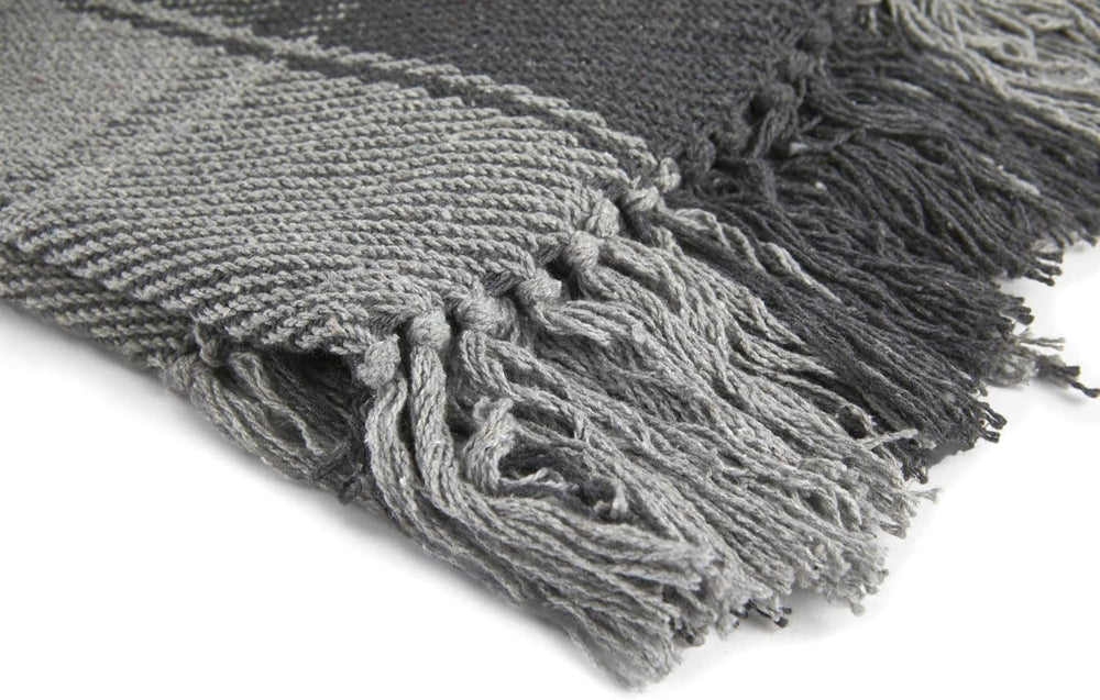 Frisco-Überwurf, recycelte Baumwolle, traditionell, kariert, für Stuhl, Couch, Couch, Überwurf, Decke, Anthrazit, 127 x 152 cm. Betten und Decken Emma Barclay