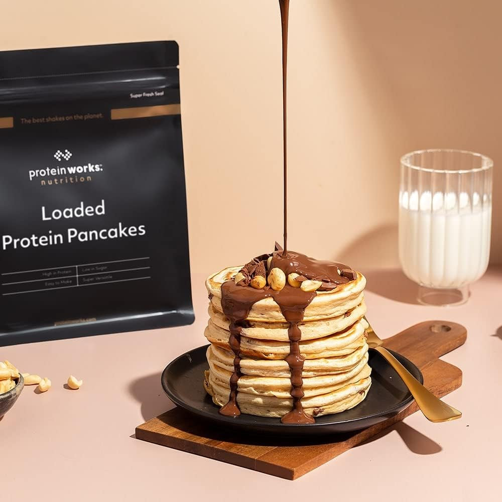 Protein Works – Proteinreicher Pfannkuchen | Premium Pfannkuchenmischung | Eiweißpfannkuchen | Protein-Pfannkuchen | 8 Portionen | Natürlich | 500G Mischung zum Backen und Kochen Naty Shop