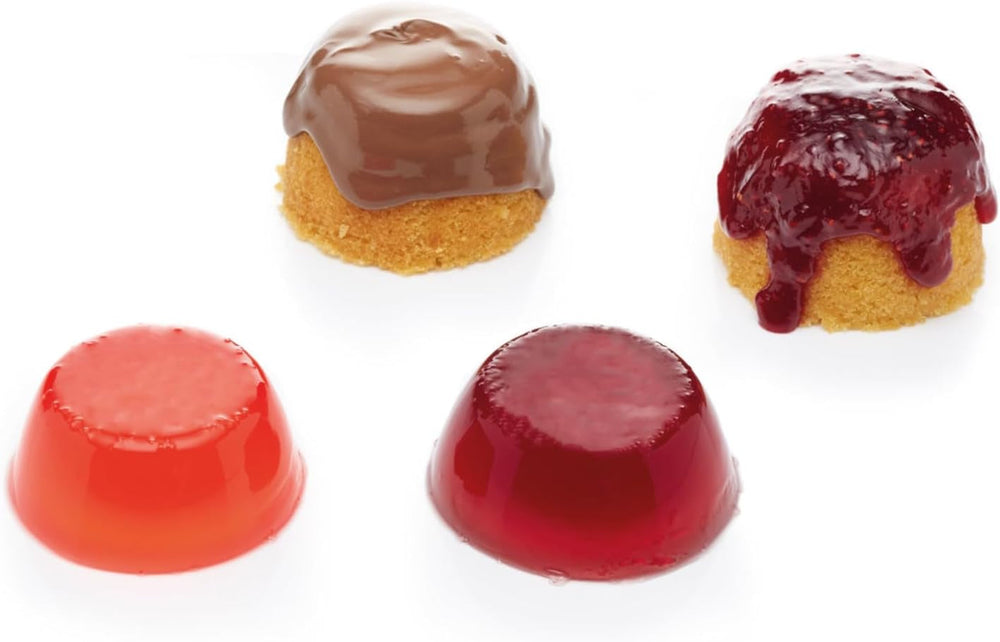 Kitchencraft Mini-Puddingformen aus eloxiertem Aluminium, 7,5 cm, Set mit 4 silbernen Backformen und Tabletts, Naty Shop