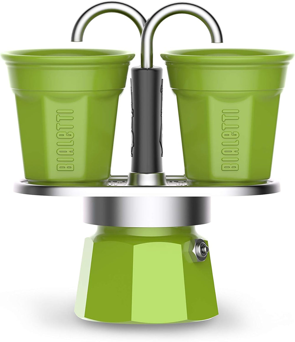 Bialetti - Mini Express Kandisky: Set Moka include aparat de cafea pentru 2 cești (90ml) + 2 cești de espresso, roșu, aluminiu