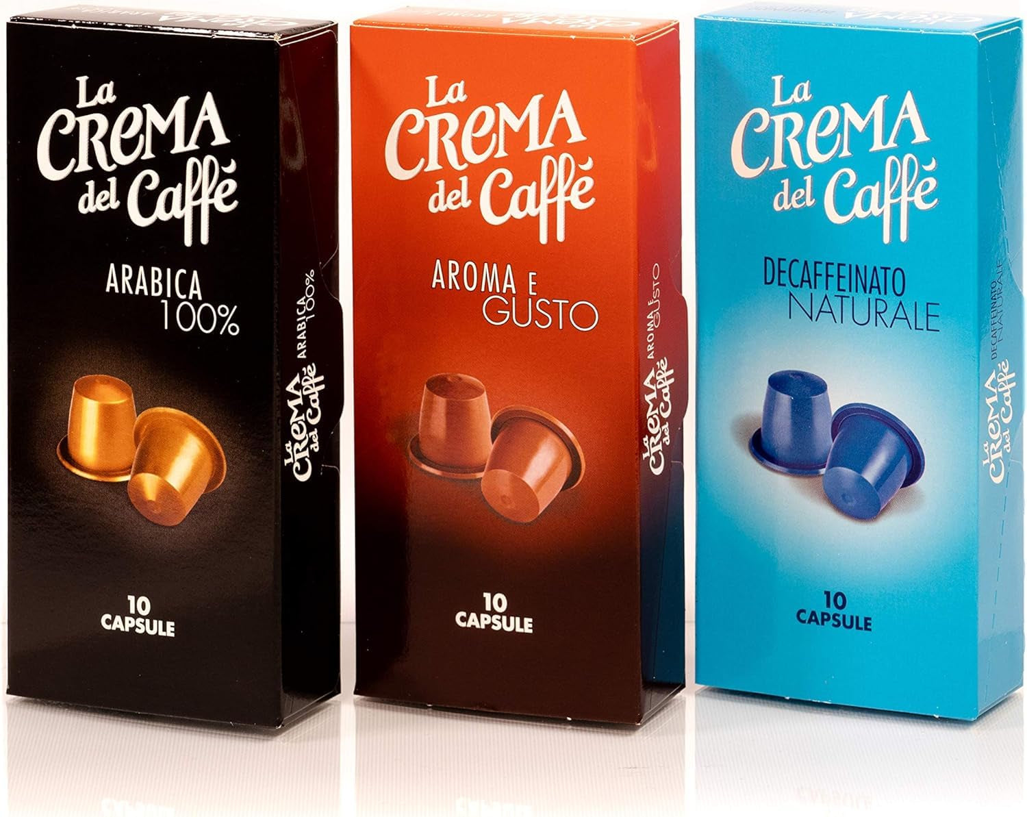 La Crema del Caffè Decaffeinato Naturale, 120 Nespresso-kompatible Koffeinfrei Kaffeekapseln mit Vollmundigen und Ausgewogenen Geschmack und Aroma von Schokolade und Gewürzen