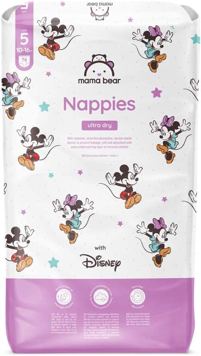 Amazon-Marke: Mama Bear Disney Ultra Dry Windeln, Größe 3 (4–9 kg) – Monatsbox, Weiß, 172 Stück (2 Packungen mit 86 Stück)