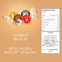 Klassisches Sortiment an Lindt-Schokoladenkugeln LINDOR | ca. 80 Kugeln Schokolade (Milch, Weiß, Zartbitter 60 %, Haselnuss) | Großpackung, 1 kg