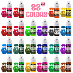 Colorant alimentar în gel - 22 de culori x 6G, colorant alimentar în gel foarte concentrat pentru prăjituri, copt, ouă de Paște, băuturi - Colorant alimentar fără zahăr pentru fondant, glazură, slime, decorarea torturilor