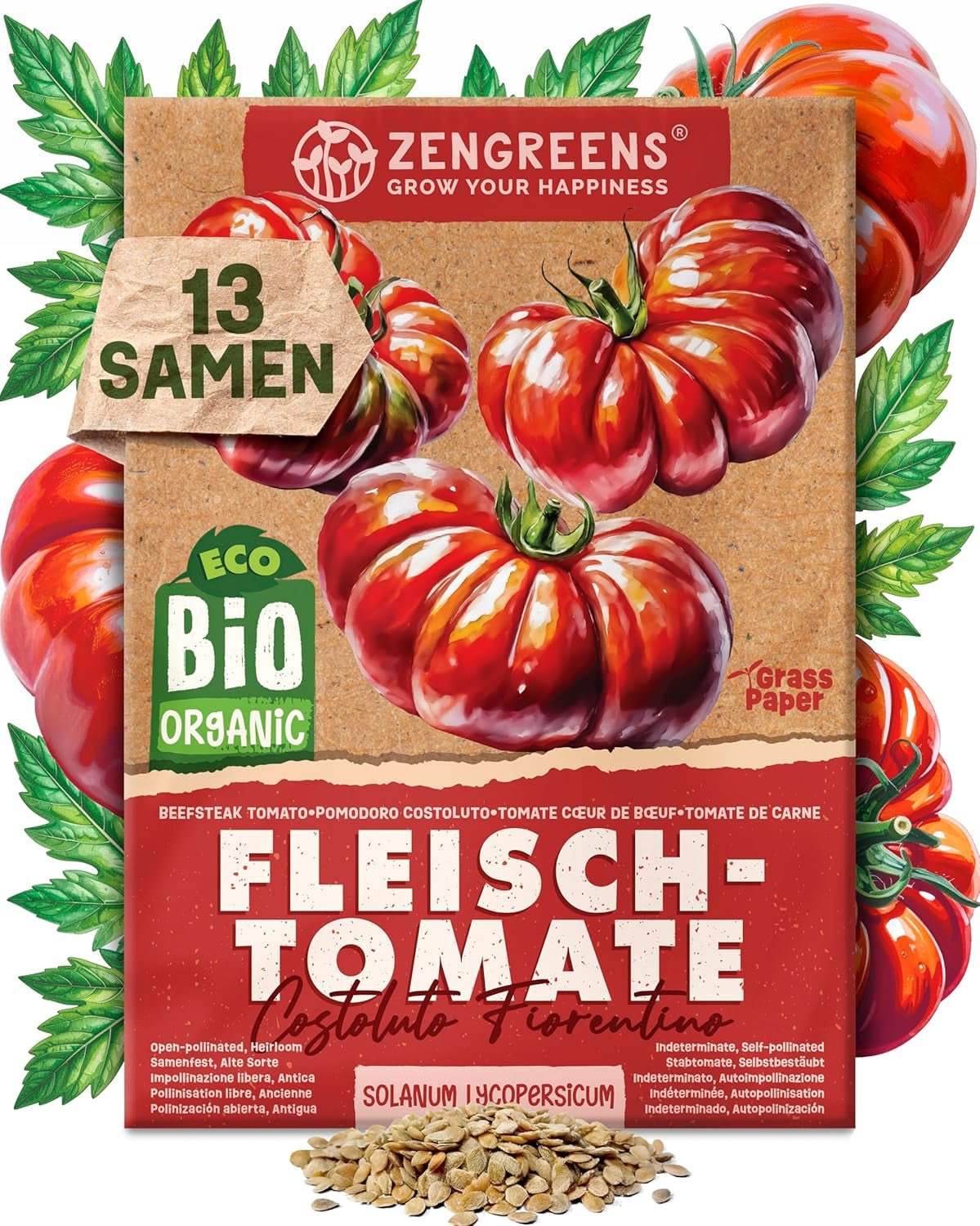 Bio-Tomatensamen im 10er-Set – 10 Tomatensamen für den einfachen Anbau im Garten, Balkon oder Hochbeet – Pflanzensamen – Setzlinge