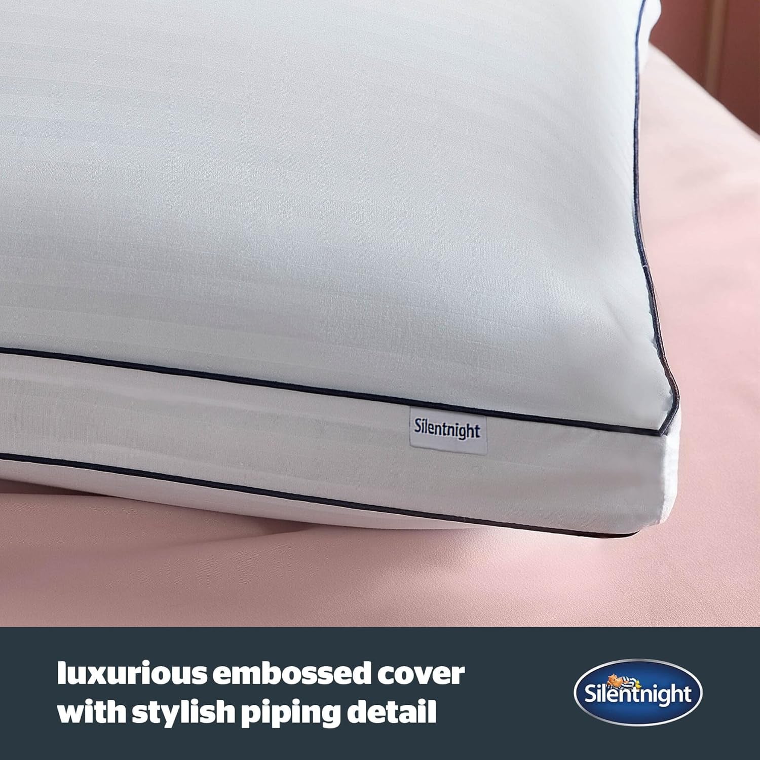 Pernă de susținere Silentnight Luxury Hotel Collection - pernă de susținere a spatelui și laterală de calitate hotelieră cu design cu pereți de cutie pentru susținere suplimentară a capului, gâtului și umerilor - 1 buc Perne standard Naty Shop