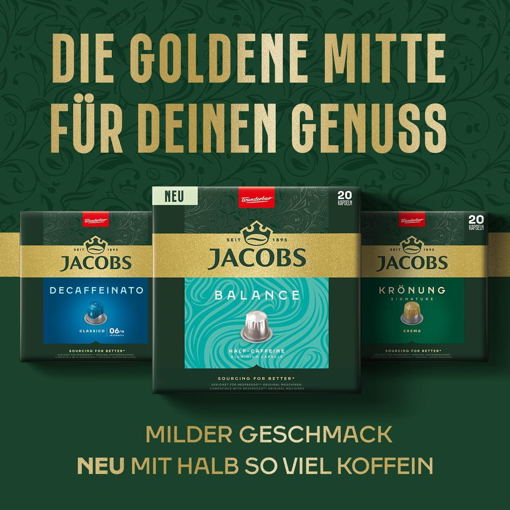 Jacobs Kaffeekapseln Krönung Crema, Intensität 6/12, 10 x 20 Getränke, Nespresso* kompatible Kaffee Kapseln, 200 Kapseln
