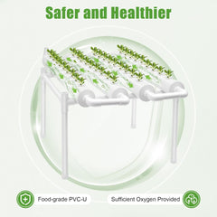 Hydrokultur-Anbauset mit 36 ​​Pflanzgefäßen, 100 x 50 x 30 cm großes Hydrokultur-Anbauset, Wasserpumpen-Hydrokultur-Anbausystem, erdlose PVC-U-Pflanzenanbausysteme