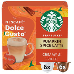 STARBUCKS Pumpkin Spice Latte by Nescafé Dolce Gusto, Dunkle Röstung, Kaffeekapseln 6 x 12 (72 Kapseln)