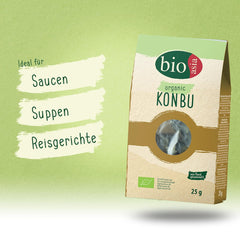 BIOASIA Bio Konbu, 100 % natürliche Algen, ideal zur Aromatisierung von Suppen, Brühen & Aufgüssen, 1 x 25 g