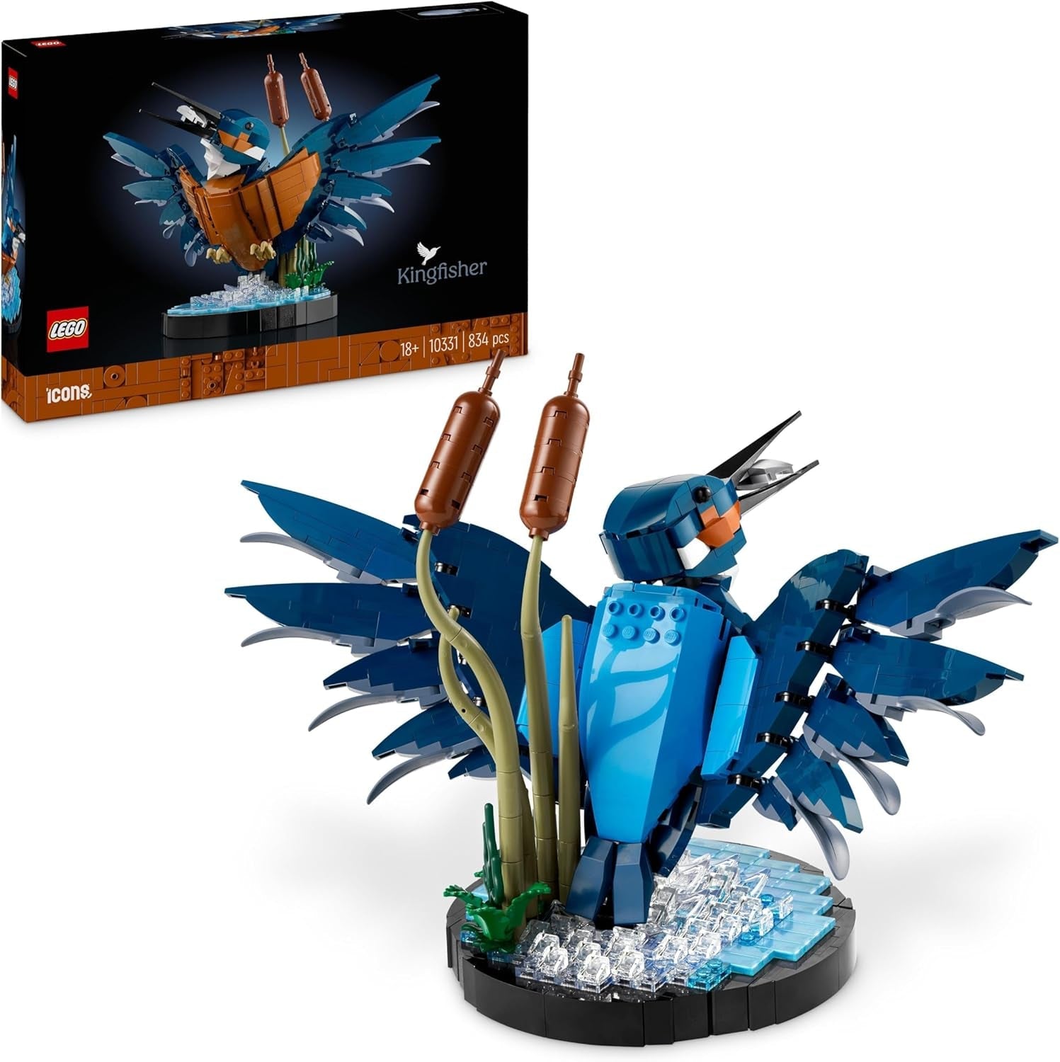 LEGO Icons Eisvogel-Modellbauset für Erwachsene, Vogelfigur für Wohnzimmer oder Büro, Heim- und Bürodekoration, Geschenk für Vogelliebhaber und Ornithologen, Frauen und Männer 10331 Bausets Besuchen Sie den LEGO-Store Single