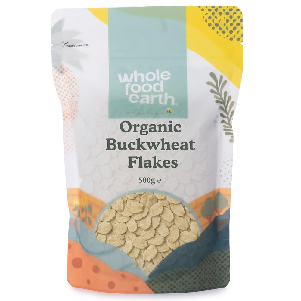 Wholefood Earth Bio-Buchweizenflocken – 3 kg | Roh | GVO-frei | Vegan | Ballaststoffquelle | Bio-zertifiziert
