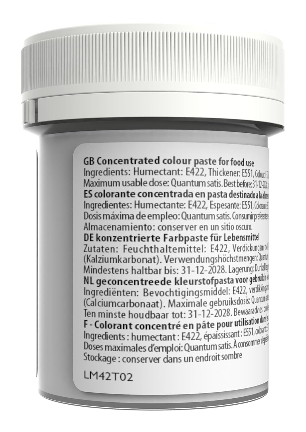 Colorant alimentar Sugarflair Max Concentrated White Extra, colorant alimentar foarte concentrat pentru marțipan și fondant, colorant pastă Max Concentrate - 42 g