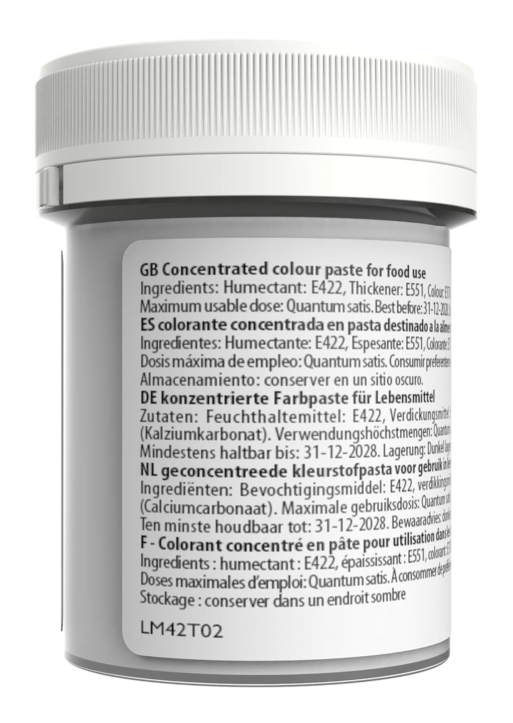 Colorant alimentar Sugarflair Max Concentrated White Extra, colorant alimentar foarte concentrat pentru marțipan și fondant, colorant pastă Max Concentrate - 42 g