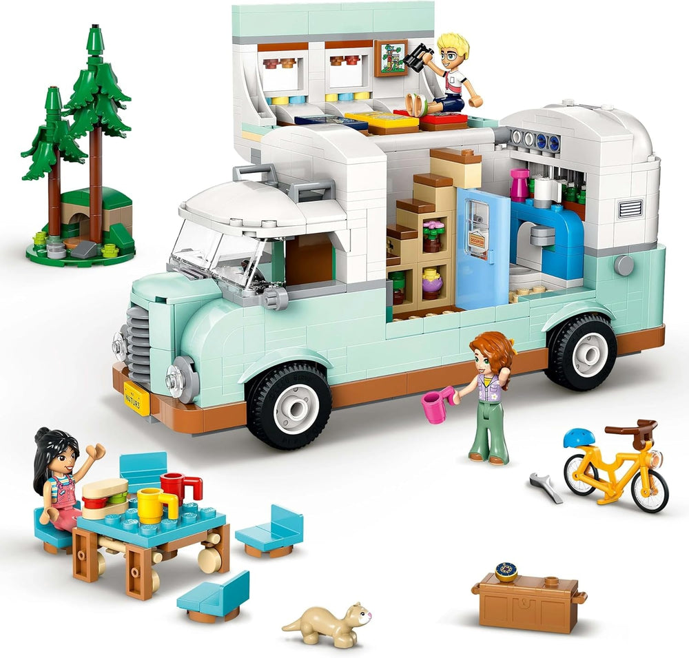 LEGO Friends Caravan, Rollenspiel-Bauset mit Spielzeug-Caravan, Geschenk für Mädchen ab 7 Jahren, kreatives Spielset mit 3 Minifiguren und Frettchen-Tierfigur 42663 Bausets Besuchen Sie den LEGO-Store