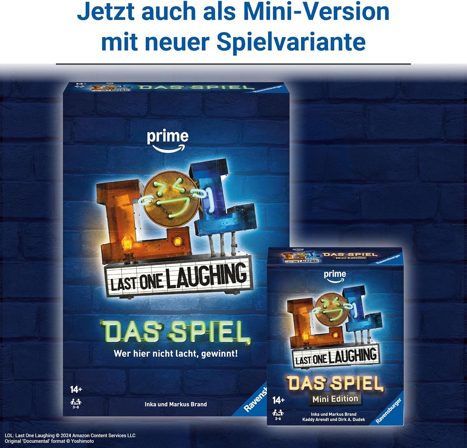 Ravensburger 27524 - Last One Laughing - Das Partyspiel zur Serie, LOL-Spiel für 3-8 Spieler ab 14 Jahren, 350+ Aufgaben für die „Don't Laugh“-Herausforderung, das lustige Kartenspiel zu den LOL-Staffeln 1, 2, 3 und 4