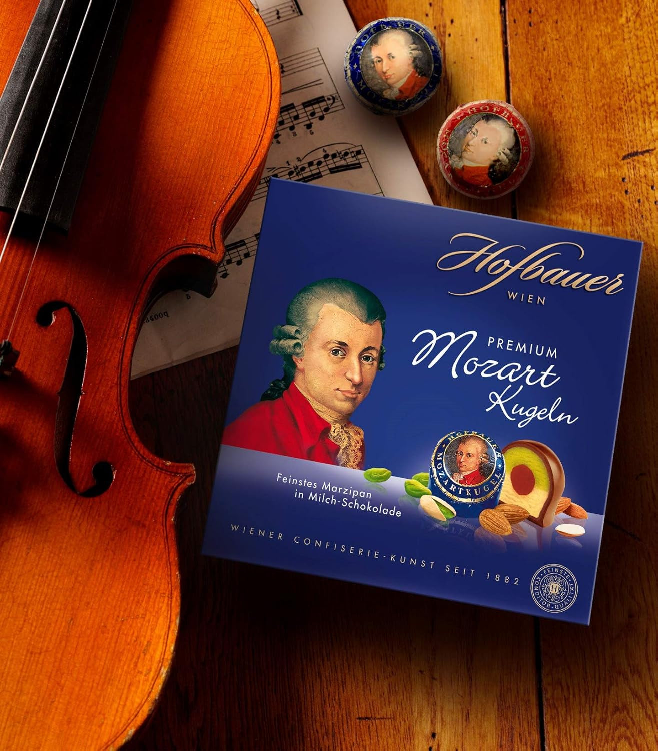 Hofbauer Wien, Mozartkugeln 200 g, Milchschokolade