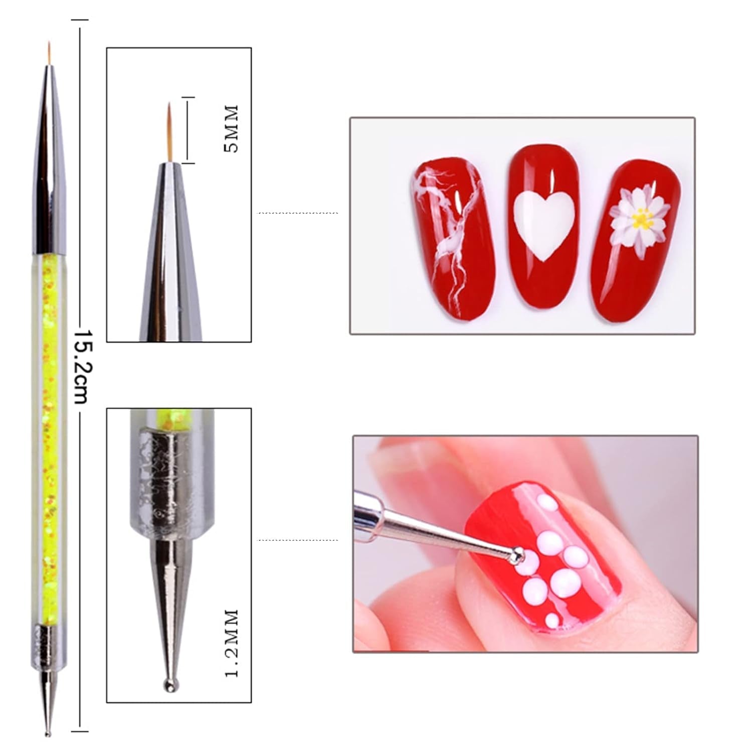 Nagel Art Fineliner Pinsel[5 Stück],Nagel Art Liner Pinsel,Professionel Detail Pinselset,Nagellack Pinsel,Für Nail Art Design Painting Salon,Nageldesign Nagel Fußpflege