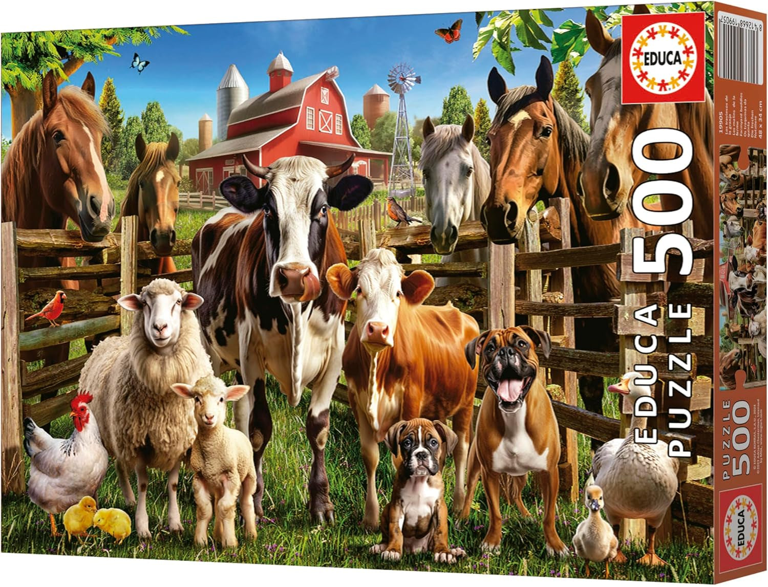 Educa - Puzzle mit 500 Teilen für Erwachsene | Freche Nutztiere. Abmessungen: 48 x 34 cm. Inklusive Fixpuzzle-Puzzlekleber. Seit 11 Jahren (19905) Puzzle Naty Shop