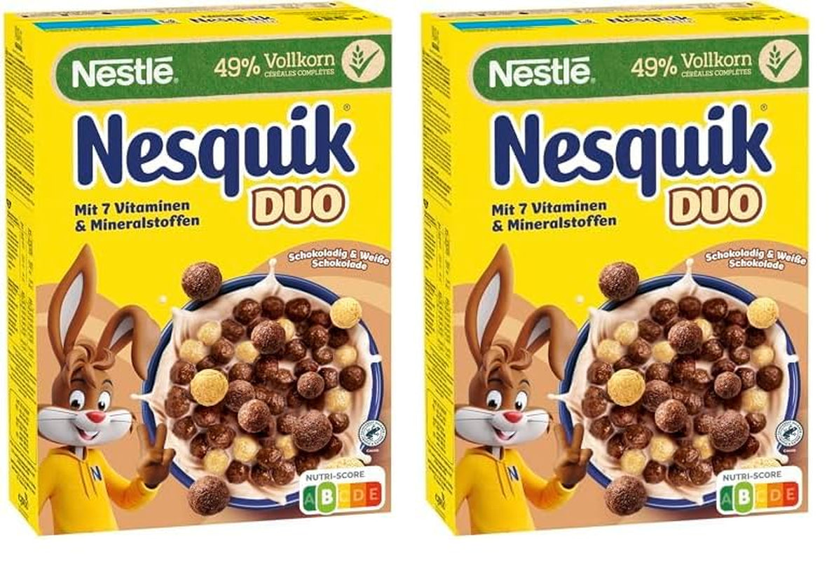 NESTLÉ Duo-Müsli, braunes und weißes Schokoladen-Müsli und Vollkorn-Müsli (1 x 325 g)