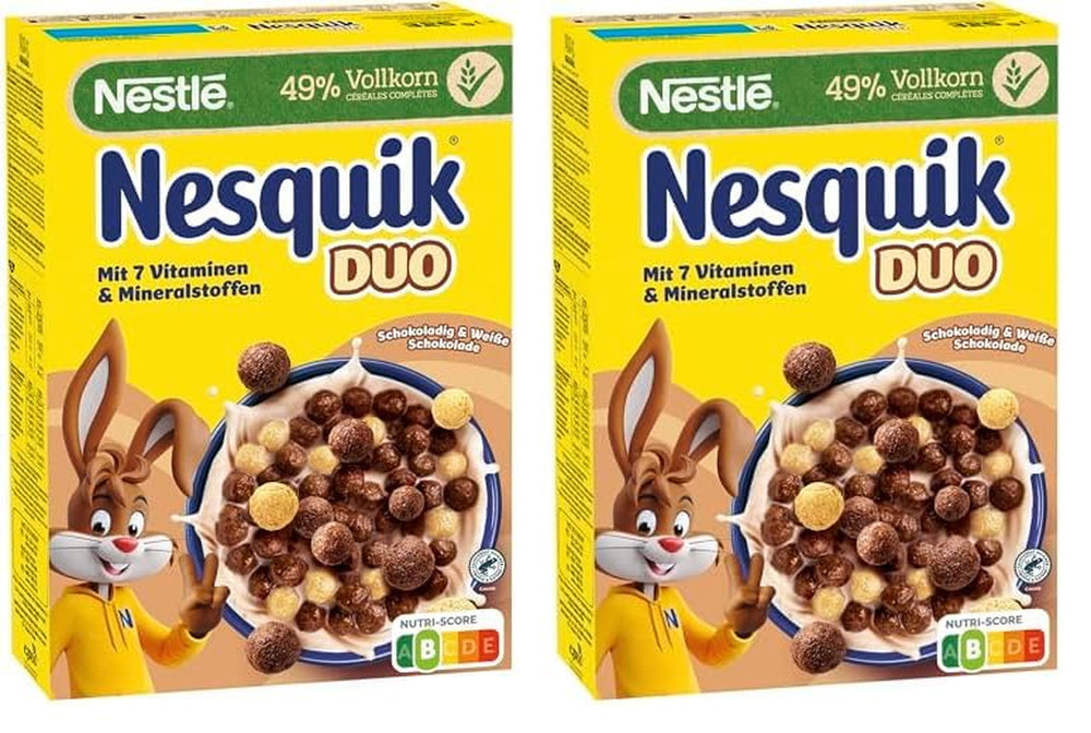 NESTLÉ Duo-Müsli, braunes und weißes Schokoladen-Müsli und Vollkorn-Müsli (1 x 325 g)