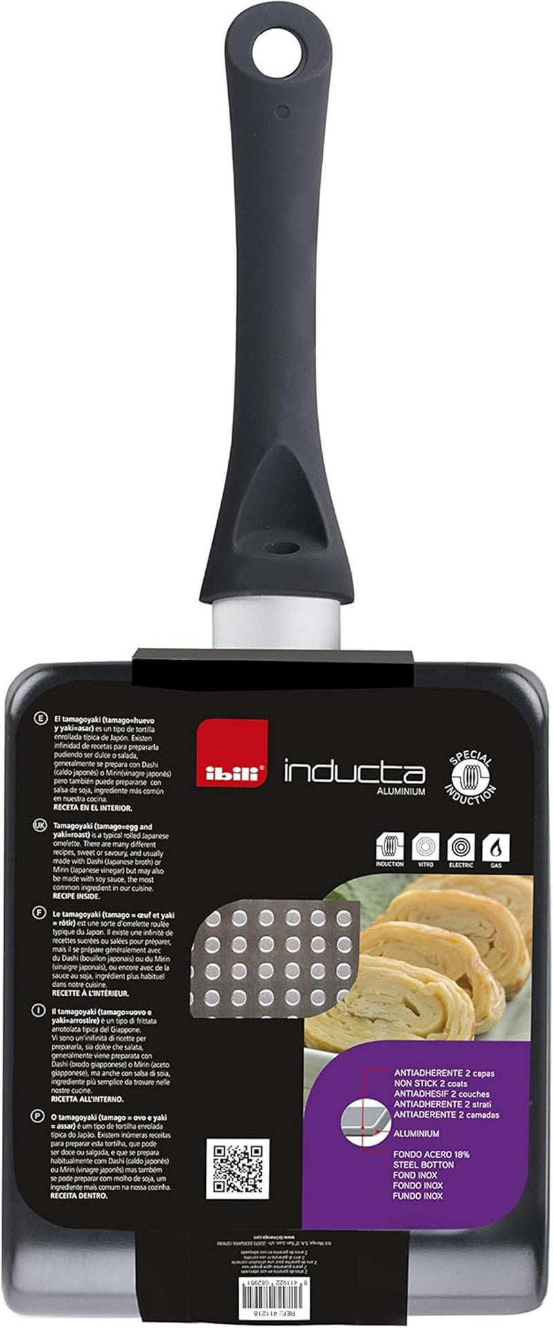Tamagoyaki-Pfanne Inducta, Aluminium, schwarz, 15X18 cm Töpfe und Pfannen Naty Shop