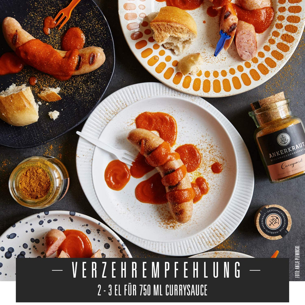 Ankerkraut Currywurst, 90g im Korkglas, Gewürzmischung zum Anmischen selbstgemachter Currywurst-Sauce oder als Topping