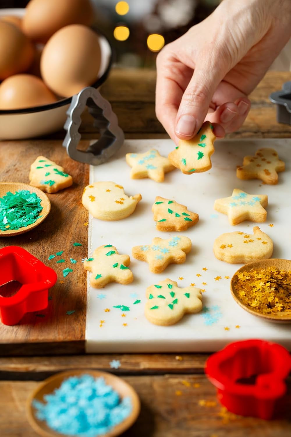 0255097 MINI DECORATOR DE PLASTIC DE CRĂCIUN, 6 BUCĂȚI, Asortate