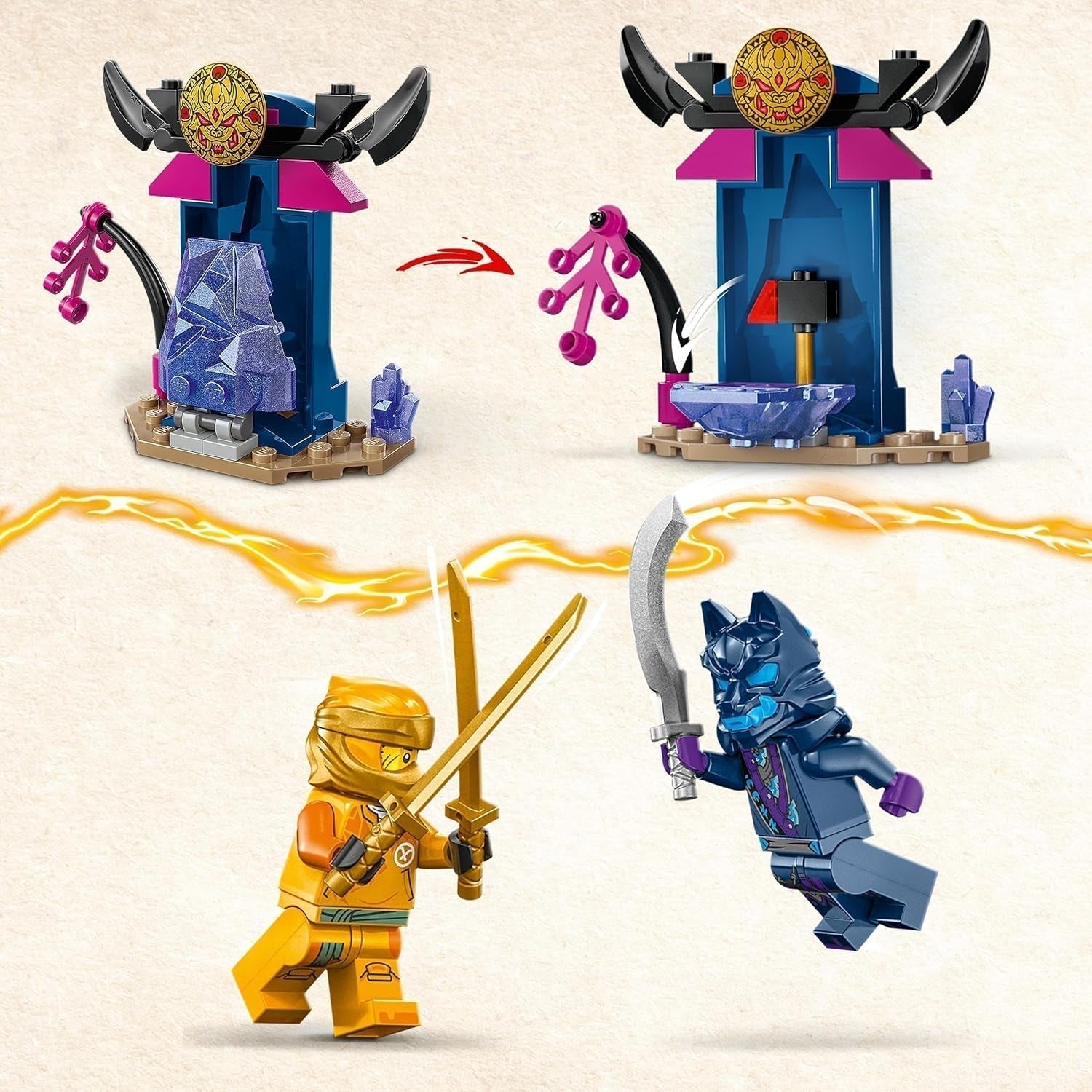 LEGO NINJAGO Arins Kampf-Mech, Ninja-Spielzeug für Kinder ab 4 Jahren. Mit Figuren. Inkl. Arin mit Mini-Katana, Actionfiguren und Mechs, kleines Geschenk für Jungen und Mädchen 71804 Bausets Besuchen Sie den LEGO-Store
