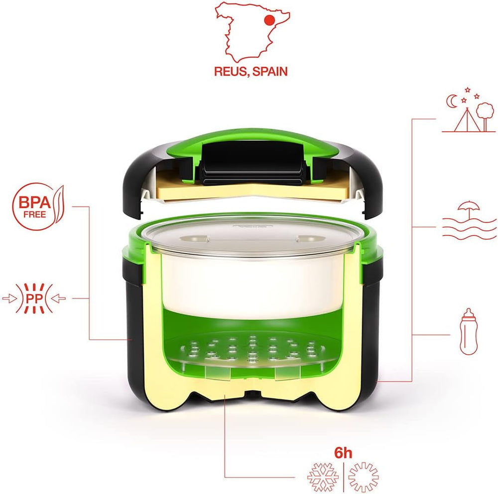 VALHERMFOOD25-03 Pro Term Lunchbox 2.5 l Colorat - Gris/Vert Cutii depozitare alimente Naty Shop