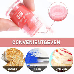 Sclipici comestibil - 4 culori pudră cu sclipici comestibilă, praf cu sclipici în sticlă cu spray pentru băuturi, prăjituri, alimente - pudră cu sclipici metalic, colorant alimentar pentru cocktailuri, fondant, fursecuri, vin