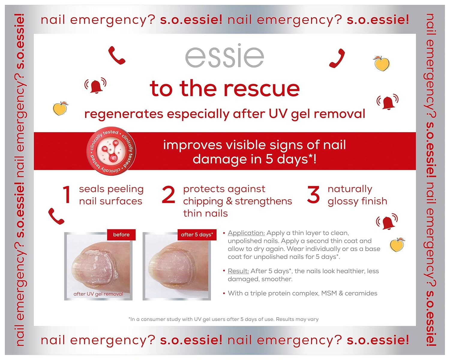 Essie Nail Rescue Kit: Nagel- und Nagelhautöl mit Aprikosenduft + To the Rescue Repair Nagellack