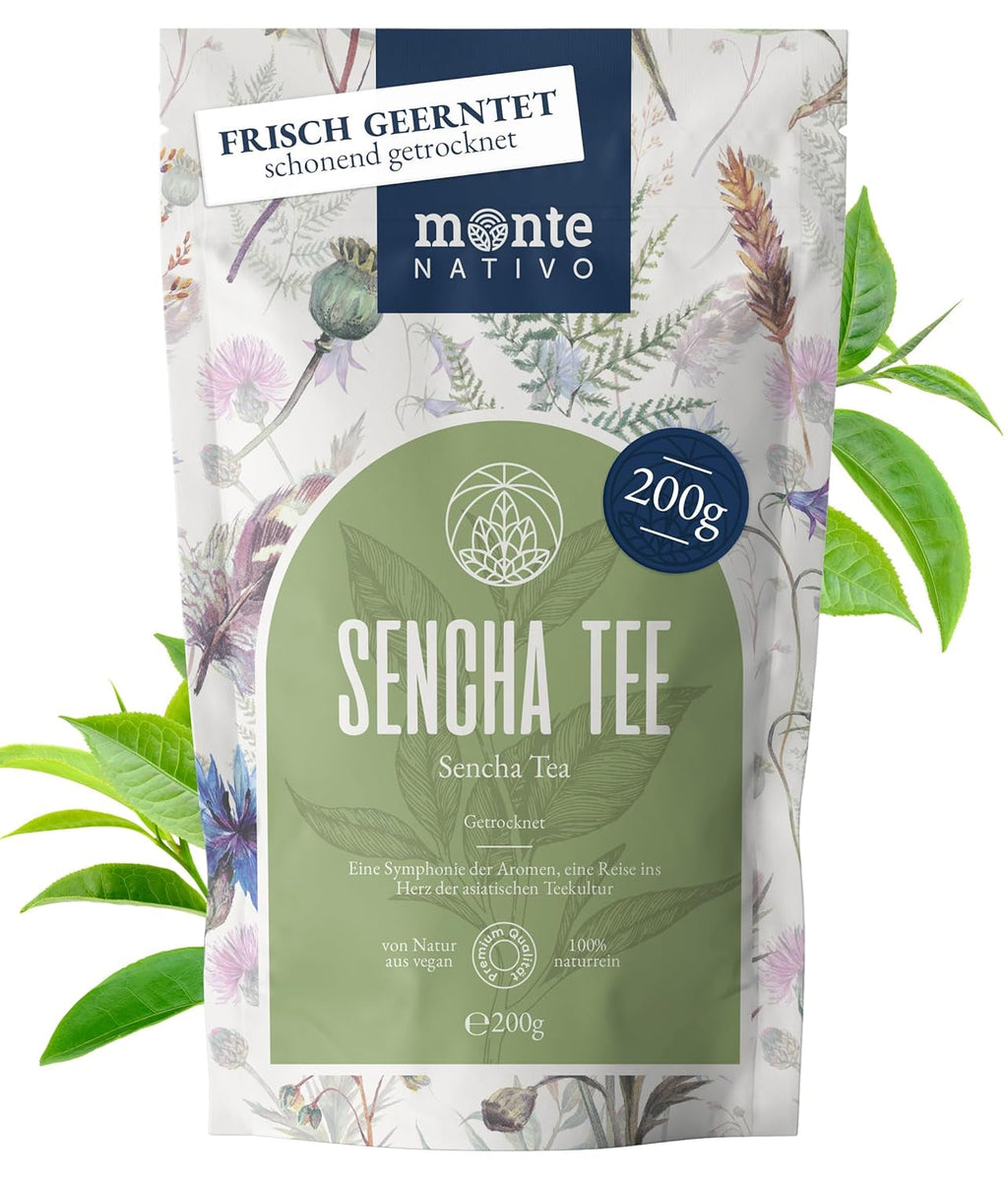 Pudră de matcha ceremonială Monte Nativo (40 g) - perfectă pentru ceai matcha, latte și smoothie - ceai verde din Japonia - calitate ceremonială, în cutie metalică - 100% pură, fără gluten, măcinată fin