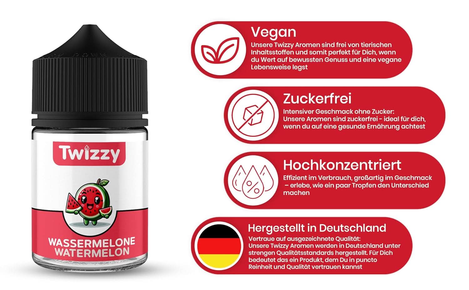 Twizzy Watermelon, Lebensmittelaroma – 60 ml – Intensives Aroma Arome Naty Shop