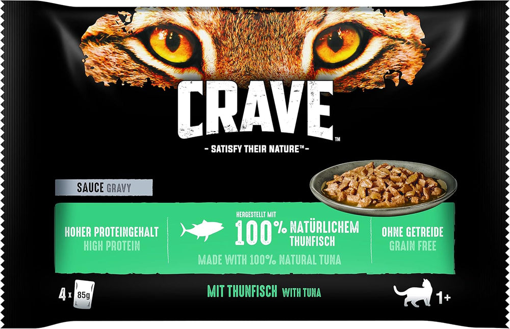 CRAVE Katze Portionsbeutel Multipack Sauce mit Thunfisch 13 x 4x85g