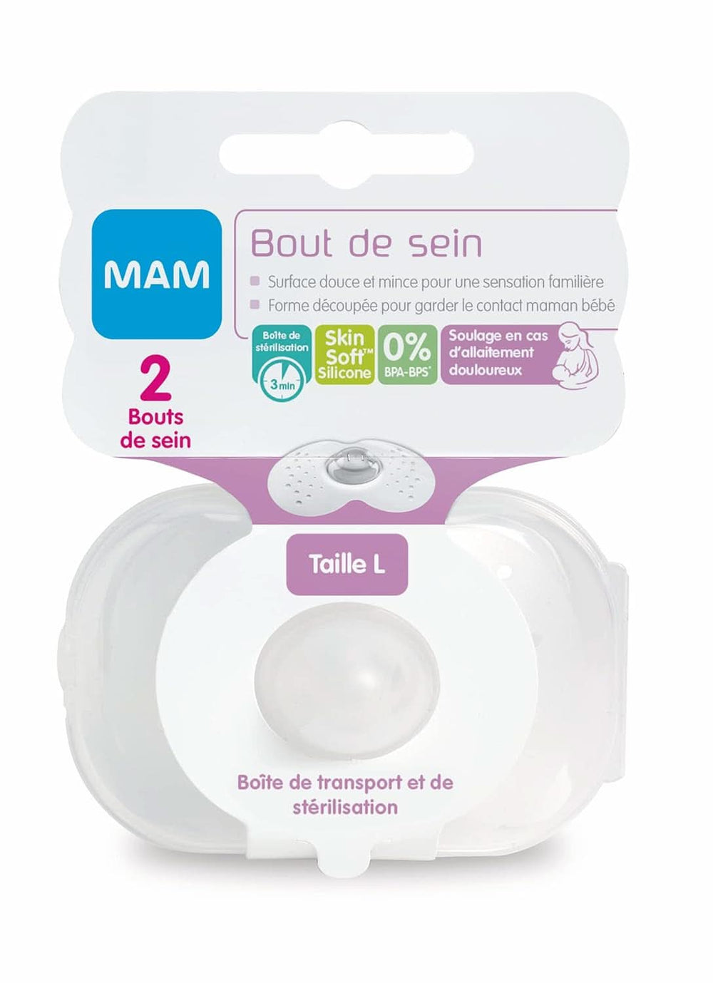 MAMA | Brustüberzüge – Set mit 2 Silikon-Brusteinlagen (Größe L, 23 mm) Zubehör Essen und Stillen Bebe Naty Shop