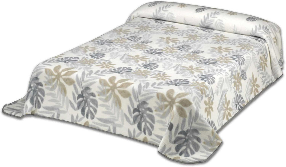 Bedruckte Decke, großes Volumen, 100 % Polyester, 450 g/m², weich, für Herbst/Winter, Design Harmony N10, 170 x 240 cm, für 90/105 cm große Betten, graue Bettdecken und Steppdecken Naty Shop