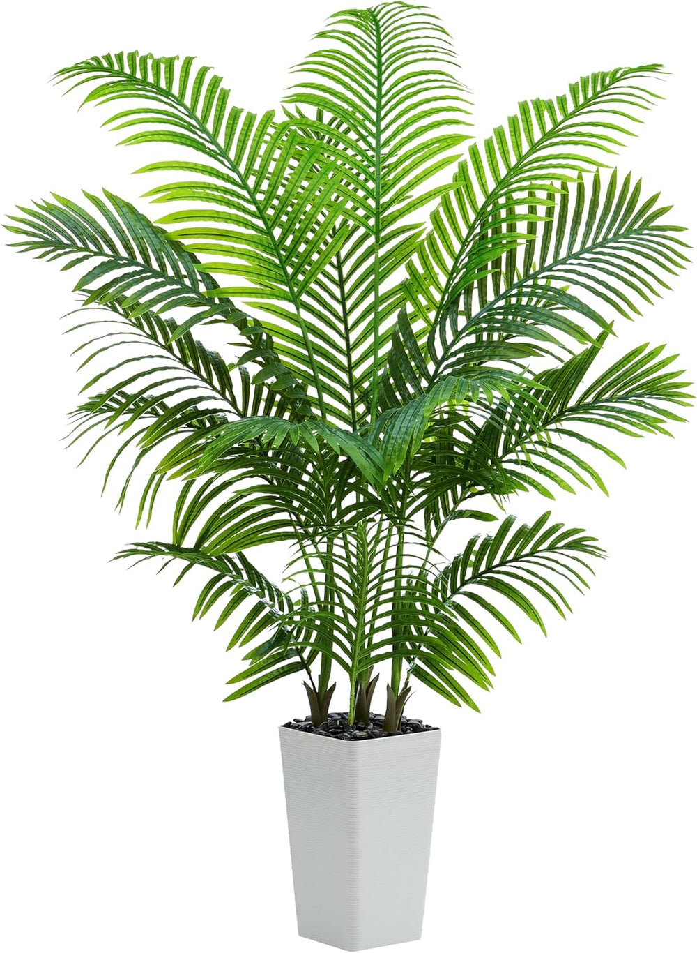 Künstliche Areca Palme Indoor 150Cm - Kunstpflanze Im Topf, Groß Areca Palme Uv-Beständig Für Innen & Außen - Fake Pflanzen Deko Für Wohnzimmer, Balkon, Büro, Garten