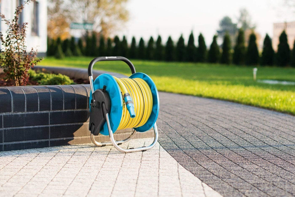 Rolă de furtun CELLFAST, înfășurare furtun de grădină rezistentă la coroziune, previne îndoirea furtunului, 1/2" 45 m Aluplus