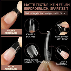 Tipuri de unghii balerină pentru unghii cu gel, 216 bucăți, 12 mărimi, tipuri de unghii cu gel moale, acoperire completă, set pentru extensii de unghii, semi-mate, DIY, artă acasă