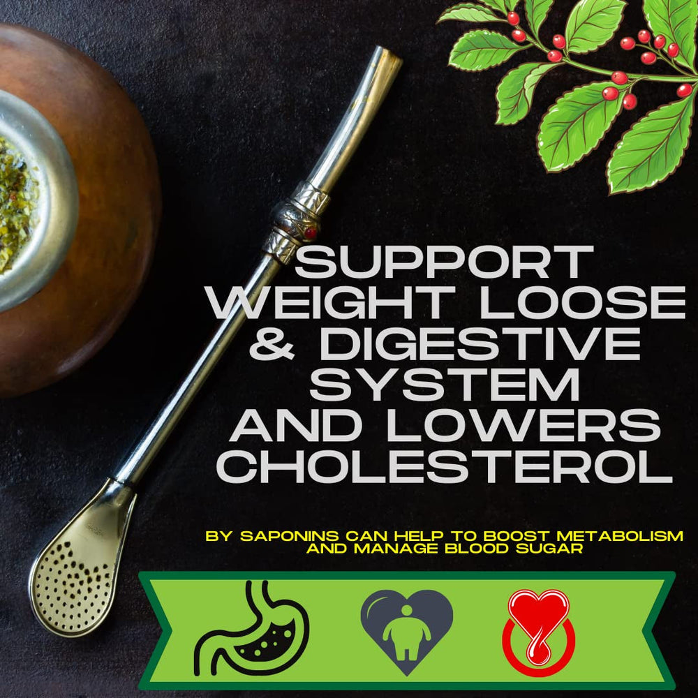 Ceai Yerba Mate  Cu Ashwagandha 500G - Ceai Mate Brazilian Cu Ashwagandha Și Plante Medicinale - Fără Aditivi Artificiali, Aromă Naturală | Ceai Mate Verde Loose 0,5Kg cu Plante Medicinale