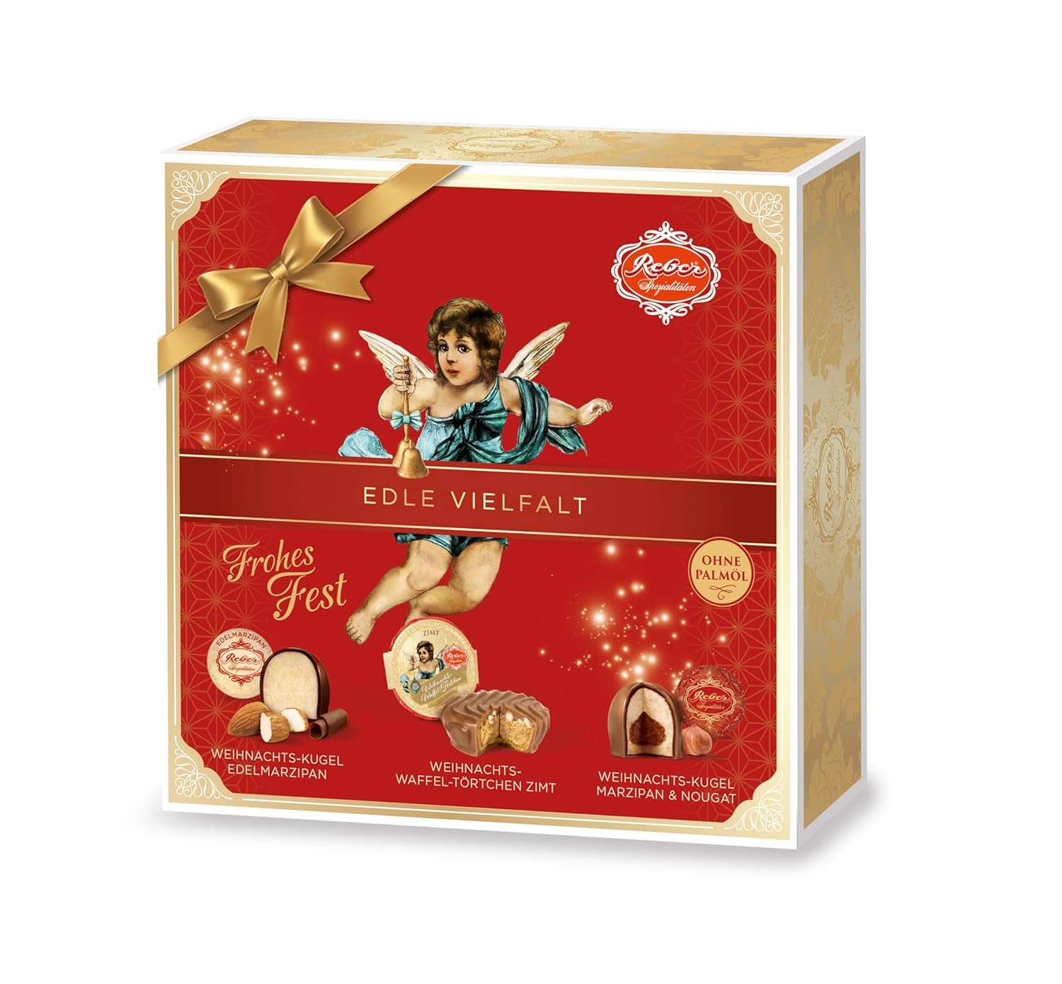 Reber Mozartkugeln mit Zartbitterschokolade, 6er Pack mit Marzipan und Nougat, vegan – 1 x 120 g