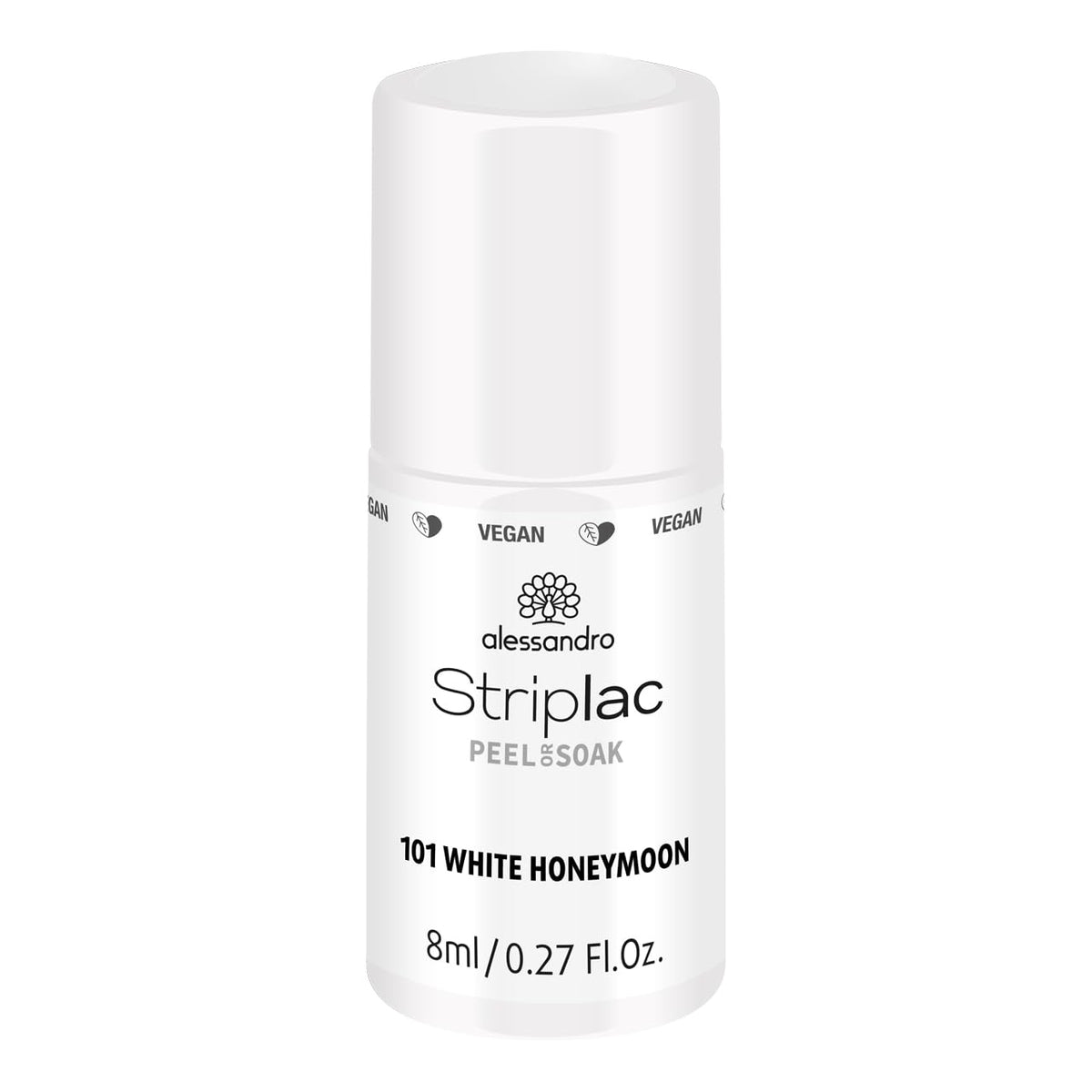 Alessandro Striplac White Honeymoon UV-Nagellack – Zart und langlebig – Einfache Entfernung dank der Entfernungstechnologie – Vegan und tierversuchsfrei – 8 ml