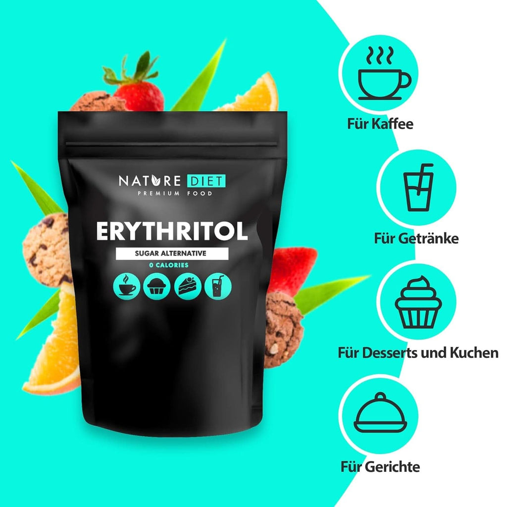 Nature Diet - Eritritol 2 X 1000 G | Îndulcitor natural | Zero calorii | Înlocuitor de zahăr Indulcitori Naty Shop