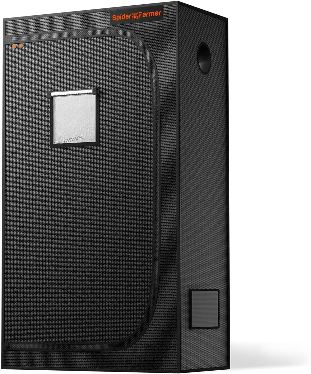 Spider Farmer Pro 70 x 140 x 200 cm großes Wachstumszelt mit Rolltür, Beobachtungsfenster, abnehmbarer Bodenplatte, Mylar 2000D-Gewebe, für Indoor-Hydrokulturen mit SF4000, G4500, SE4500